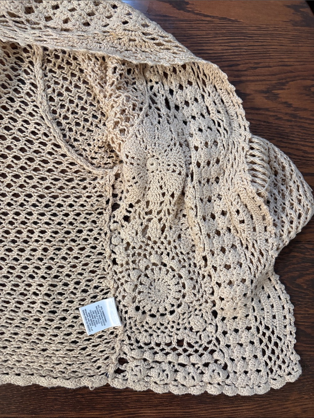a.n.a Beige Crochet Open-Front Cardigan - Picture 9 of 9